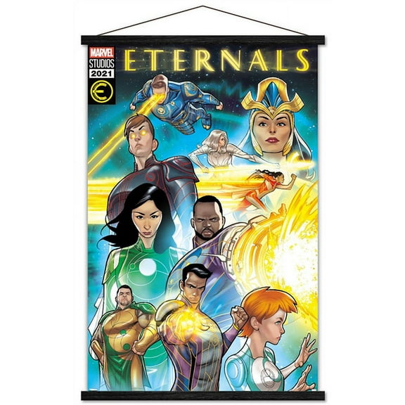 Marvel Eternals - Space Comic Wall Poster with Wooden Magnetic Frame, 22.375" x 34"