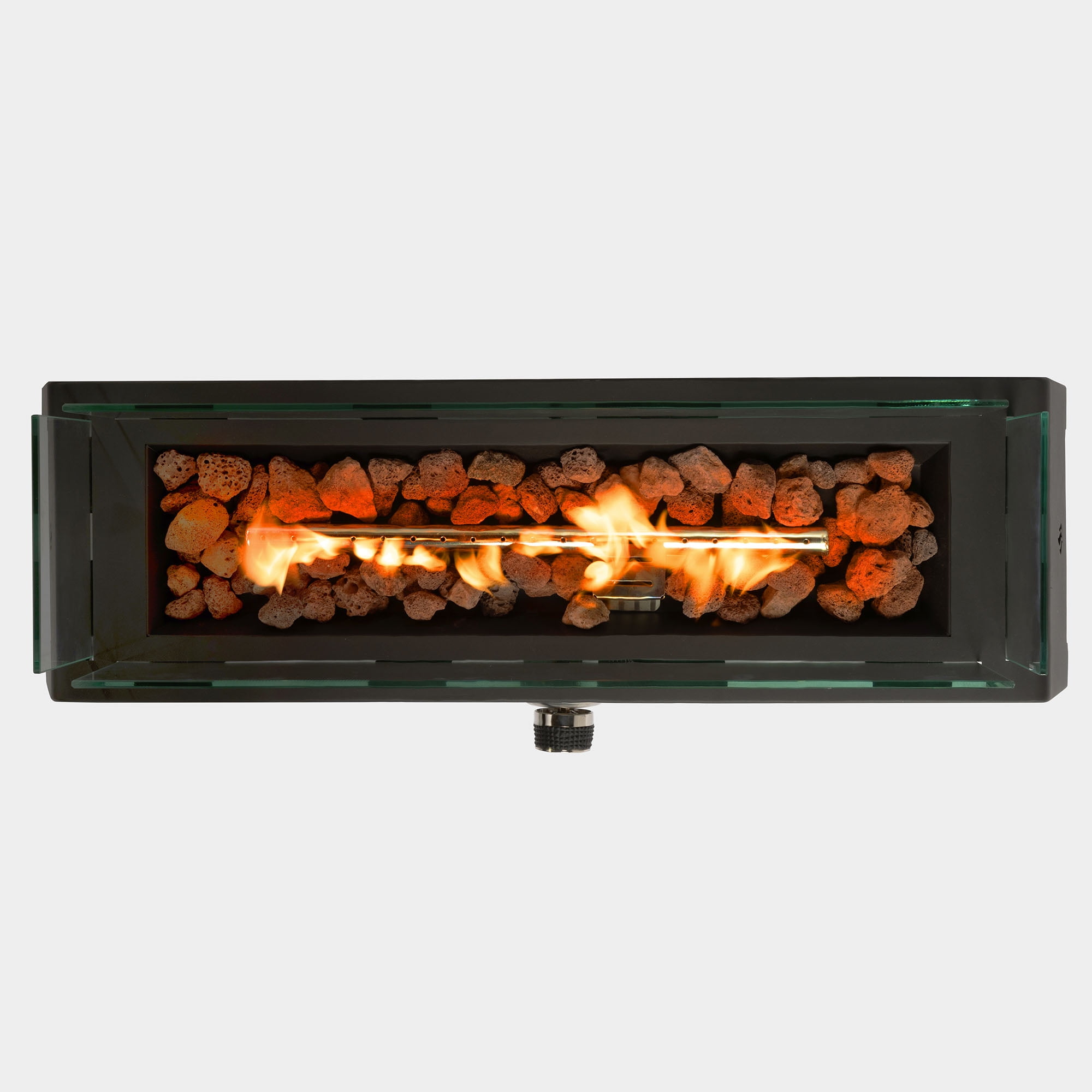 28" Propane Gas Fire Pits, 50000 BTU Rectangular Steel Fire Pit for Outdoor living room Garden Balcony -Black