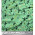 thumbnail image 1 of Soimoi Green Viscose Chiffon Fabric Flower Leaves Print Fabric by the Yard 42 Inch Wide, 1 of 3