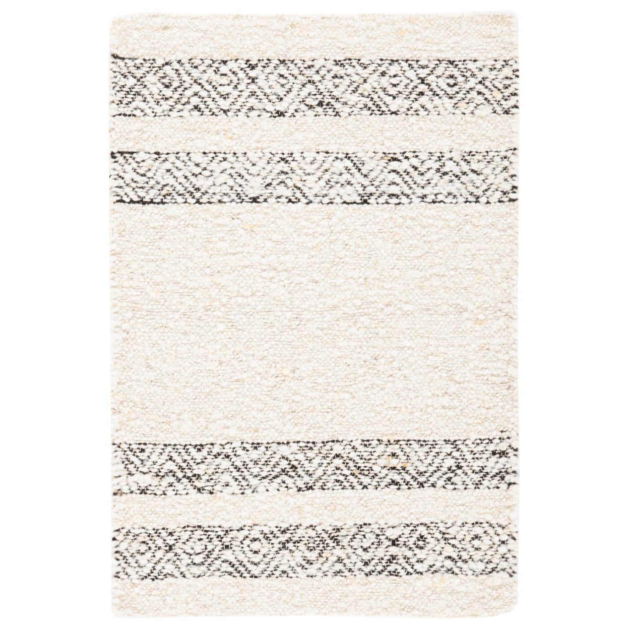 SAFAVIEH Natura Wilton Geometric Striped Area Rug, Ivory/Black, 4' x 6'