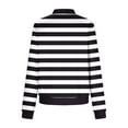 thumbnail image 4 of Striped Stand-Up Collar Jackets for Women, Lightweight Zipper Sweatshirts with Pockets, Fall Casual Work Tops, 4 of 5