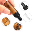 thumbnail image 2 of Furnido Botella cuentagotas de vidrio ámbar de 5 ml, botellas vacías de aceite esencial, viales de vidrio con cuentagotas de vidrio para aromaterapia, colonias, perfumes, mezclas de muestras líquidas,, 2 of 6