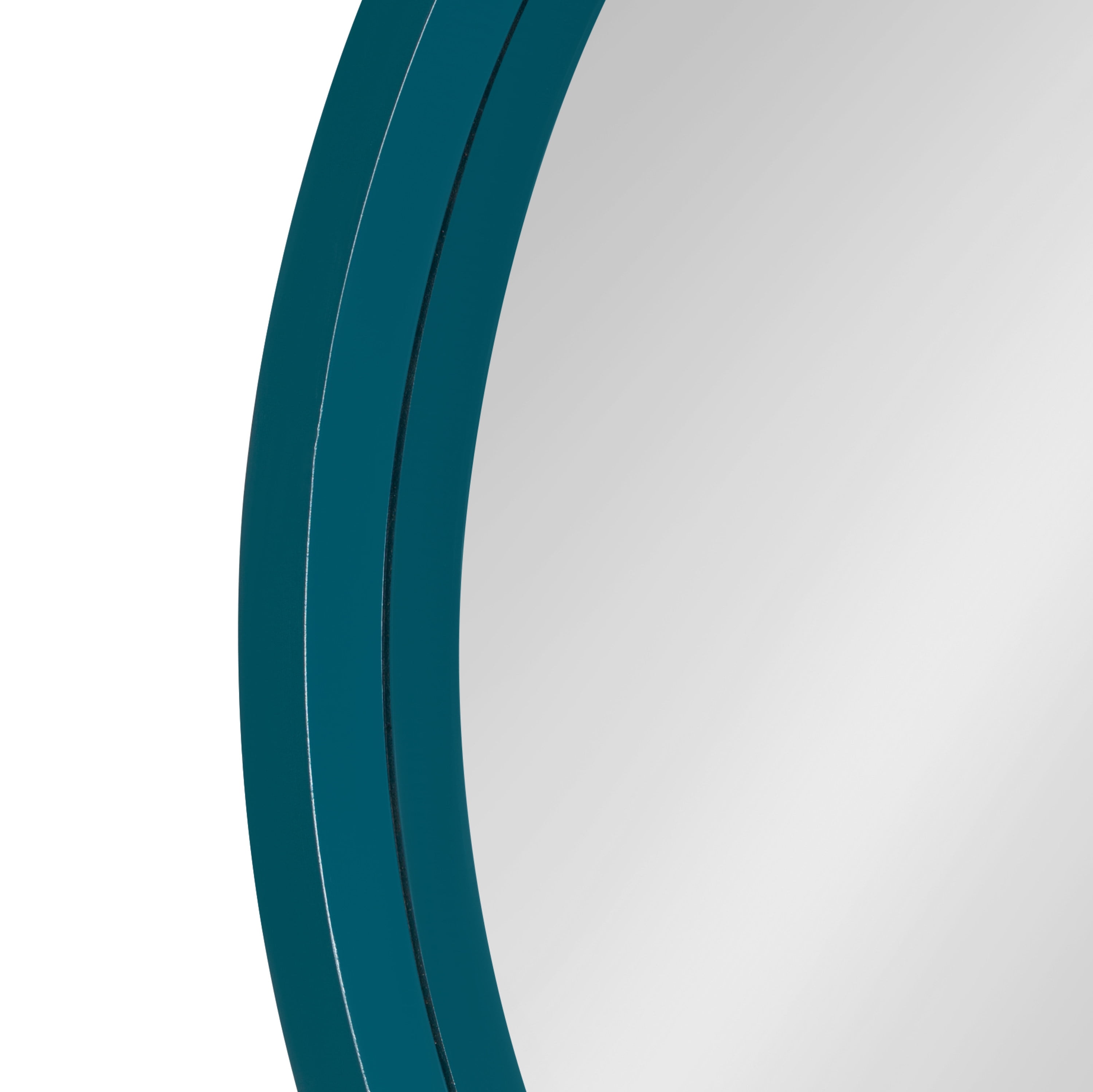 Kate and Laurel Travis Mid-Century Round Wall Mirror, 25.6 inch Diameter, Teal, Modern Accent Mirror