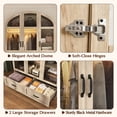 thumbnail image 4 of Blotout Arched Glass Doors Armoire Wardrobe Closet with LED Light, 75" Tall Armoire Closet with Drawer & Hanging Rod, Large Clothes Organizer Display Storage Cabinet for Bedroom, 4 of 10
