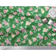 thumbnail image 3 of Soimoi Green Cotton Duck Fabric Leaves & Rose Floral Print Fabric by the Yard 42 Inch Wide, 3 of 3