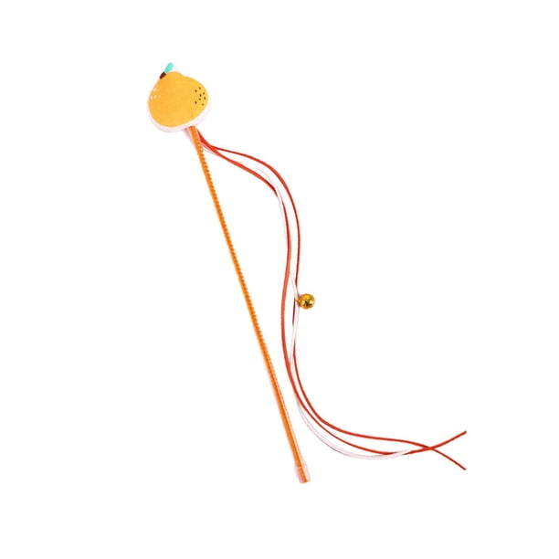Juguete interactivo para gato jinwen con borlas de campana Varita mágica de gato Naranja