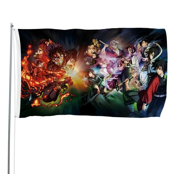 Flags for Demon Slayer Decorations for Home, Outside, Indoor Outdoor Flag, House Flag Party Funny Gift Banner 3×5 FT