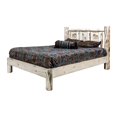 thumbnail image 3 of Montana Collection Twin Platform Bed w/ Laser Engraved Moose Design, Clear Lacquer Finish, 3 of 7