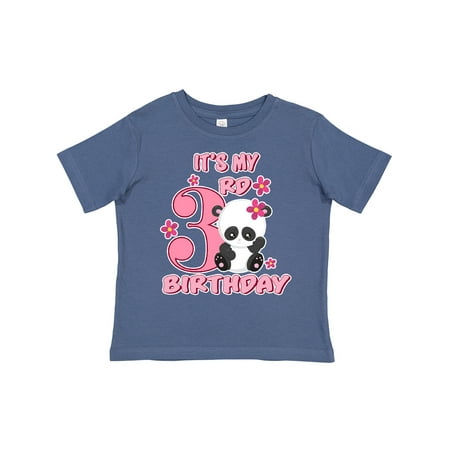 

Inktastic It s My Third Birthday with Panda Bear Gift Toddler Toddler Girl T-Shirt