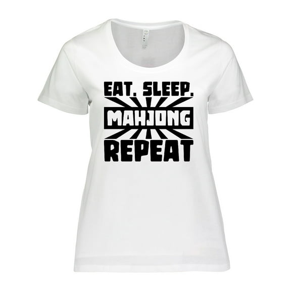 Inktastic Eat, Sleep, Mahjong, Repeat Women's Plus Size T-Shirt