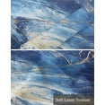 thumbnail image 6 of Blue Gold Ocean Kitchen Valances for Windows Farmhouse Linen Window Valance Curtain for Living Room Window Treatment Summer Modern Coastal Wave Valance Rod Pocket Topper Drape, 42 x 18 Inch, 6 of 6