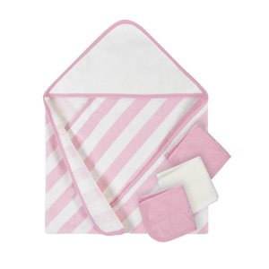 Gerber Hooded Terry Velour Bath Towel & Washcloths, 4-Piece