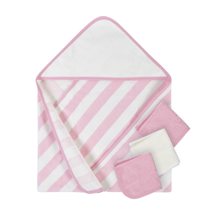 Gerber Hooded Terry Velour Bath Towel & Washcloths, 4-Piece photo 1