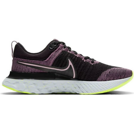 Nike Women's React Infinity Run Flyknit 2 Running Shoes, Black/Purple, 8 B(M) US