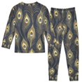 thumbnail image 2 of FORMRS Long Sleeve Top and Pants Pajama Set for Niños 2-Piece Sleepwear, Sizes 18M-8Y, Peacock Feathers Pattern, 2 of 6