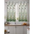 thumbnail image 2 of Dark Green Grass Curtains 45 Inch Length,Sheer Curtains for Bedroom Living Room Window Flower Dragonfly Retro Pastoral Rustic Rod Pocket Drapes Kitchen Curtains Small Half Window 52"x45" 2 Panels, 2 of 7