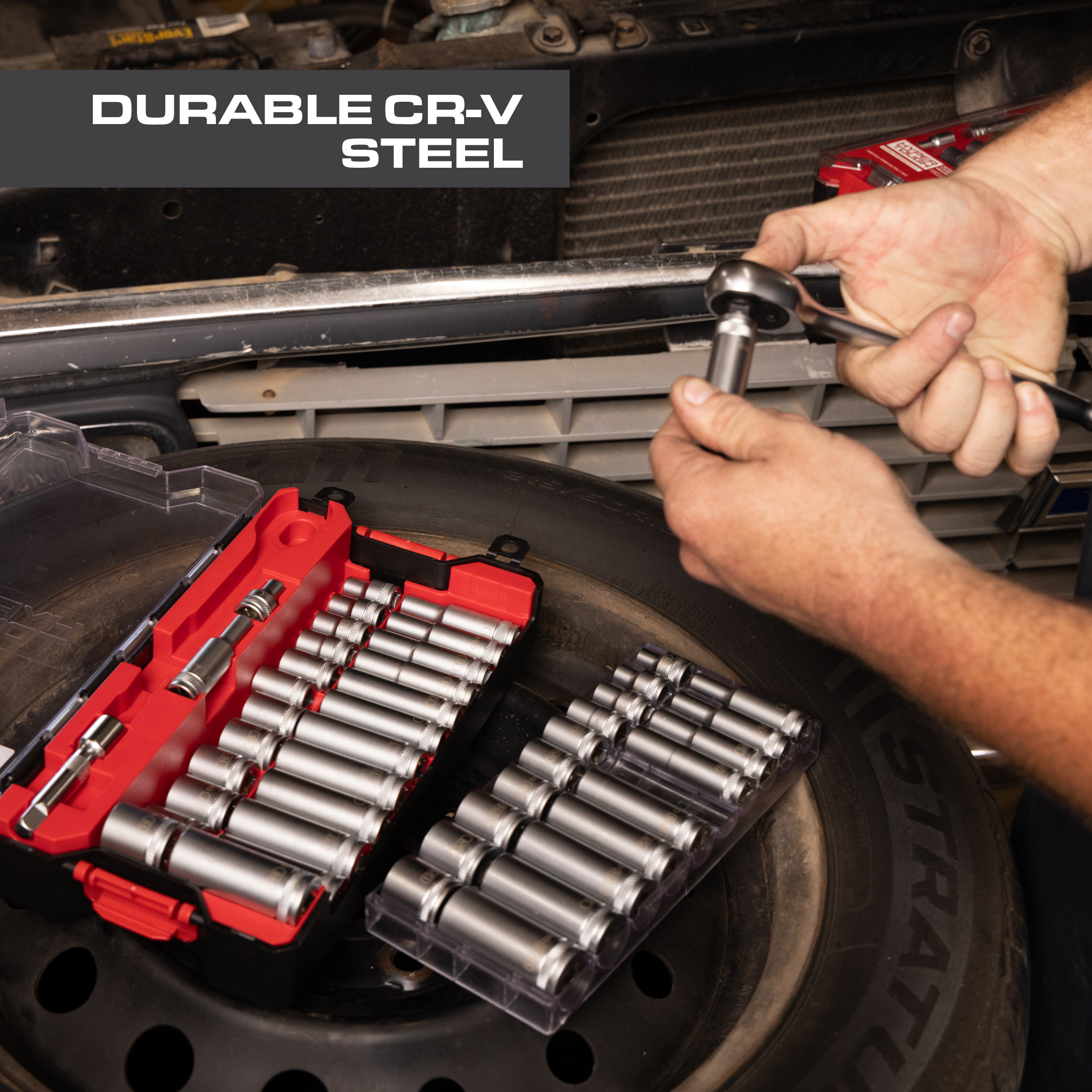 Hyper Tough 3/8 in Drive Ratchet and Socket Set, 48 Pieces photo 5