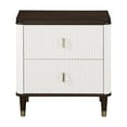 thumbnail image 3 of ACME Carena Wooden 2-Drawer Nightstand with USB in White and Brown, 3 of 3
