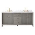 thumbnail image 2 of Vanity Art 72" Bathroom Vanity with Sink and Engineered Marble Top, Freestanding Storage Cabinet with 3 Drawers and 2 Shelves, 2 of 6