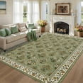 thumbnail image 2 of HOMERRY Floral Print Non Slip Area Rug 10' x 13' for Living Room Washable Indoor Carpet, Green, 2 of 5