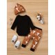 thumbnail image 3 of Baby Boys Girls Bodysuit & Pants & Hat With Cartoon Graphic Baby Clothes Baby Layette Sets, 3 of 5