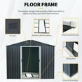 thumbnail image 4 of 8ft x 6ft Outdoor Metal Storage Shed with Metal foundation,Black, 4 of 9
