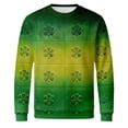 thumbnail image 4 of Dwelliawo St Pattys Waffle Shirt Men Graphic Long Sleeve Waffle Knit T Shirt Funny Saint Patrick's Irish Clover Celtic Cross Flag Print Shirts Crewneck Blouses Turquoise L, 4 of 5