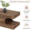 thumbnail image 7 of Tribesigns Coffee Table for Living Room, Rectangular Wood Center Table with Storage, 47.2" Large Rustic Coffee Tables Cocktail Table with Heavy Duty Base ( Brown), 7 of 7