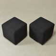 thumbnail image 2 of 18.5" Wide Modern Square Boucle Upholstered Ottoman with Solid Wood Legs Set of 2, Multi-Functional Sofa Footrest, Side Table, Extra Seating for Living Room, Bedroom, Fully Assembled (Black), 2 of 11
