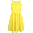 thumbnail image 4 of FANCYINN Women’s Yellow Short Dress Spaghetti Strap Backless Mini Skaterr Homecoming dresses S, 4 of 6