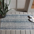 thumbnail image 2 of SAFAVIEH Courtyard Robert Striped Indoor/Outdoor Area Rug, 2' x 3'7", Light Grey/Blue, 2 of 14