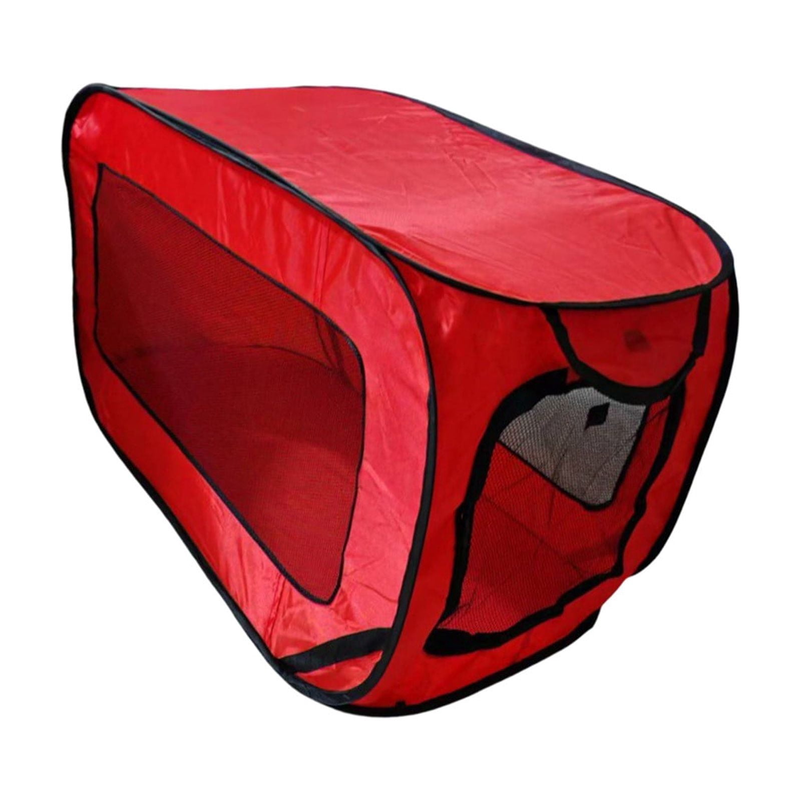 Roiihwy Collapsible Dog Crate - Portable Travel Kennel for Large Dog, 4-Door Pet Crate with Mesh Windows, Indoor & Outdoor