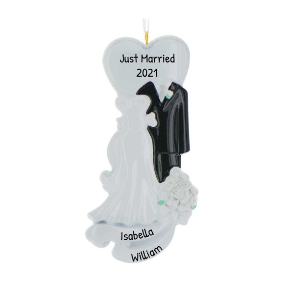 Personalized Wedding Ornament 2024 - Engagement Gifts for Couples, Just Married Marriage Decoration