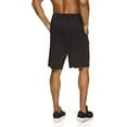thumbnail image 3 of Reebok Men's Mesh Basketball Gym & Running Shorts w/Elastic Drawstring Waistband & Pockets - Point Guard Black, Medium, 3 of 4