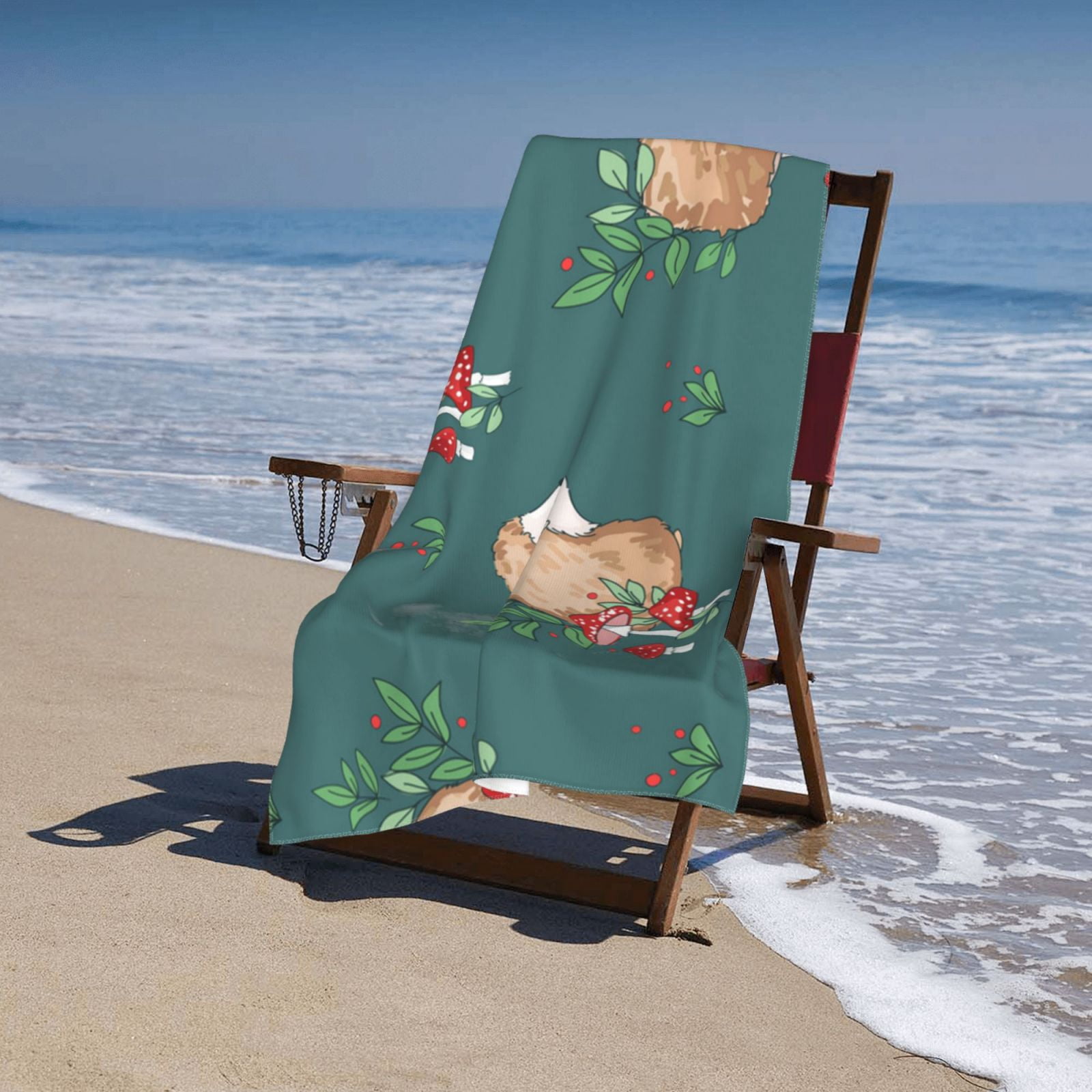 Baby Hedgehog Mushroom Beach Bath Towel Gym Spa Shower Towels Pool Soft 32" X 52" for Men Women