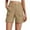 Khaki, variant on Wyobmus Stretchy Cargo Shorts for Women High Waisted Hiking Shorts Summer Solid Color Trendy Work Pants With Multi Pockets Gray