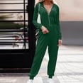 thumbnail image 2 of HBFAGFB Combinaison à Manches Longues pour Femmes Fermeture Éclair Décontractée Simple Confortable Vert Taille P, 2 of 6