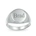 thumbnail image 4 of Bling Jewelry Womens Basic Initial Monogram Sterling Silver Ring Men Oval Signet, 4 of 6