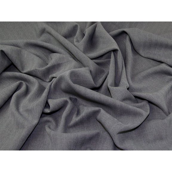 Minerva Deadstock Tweed Polyester Suiting Fabric, Gray Herringbone Print for Dressmaking, 56" Wide, By the Yard