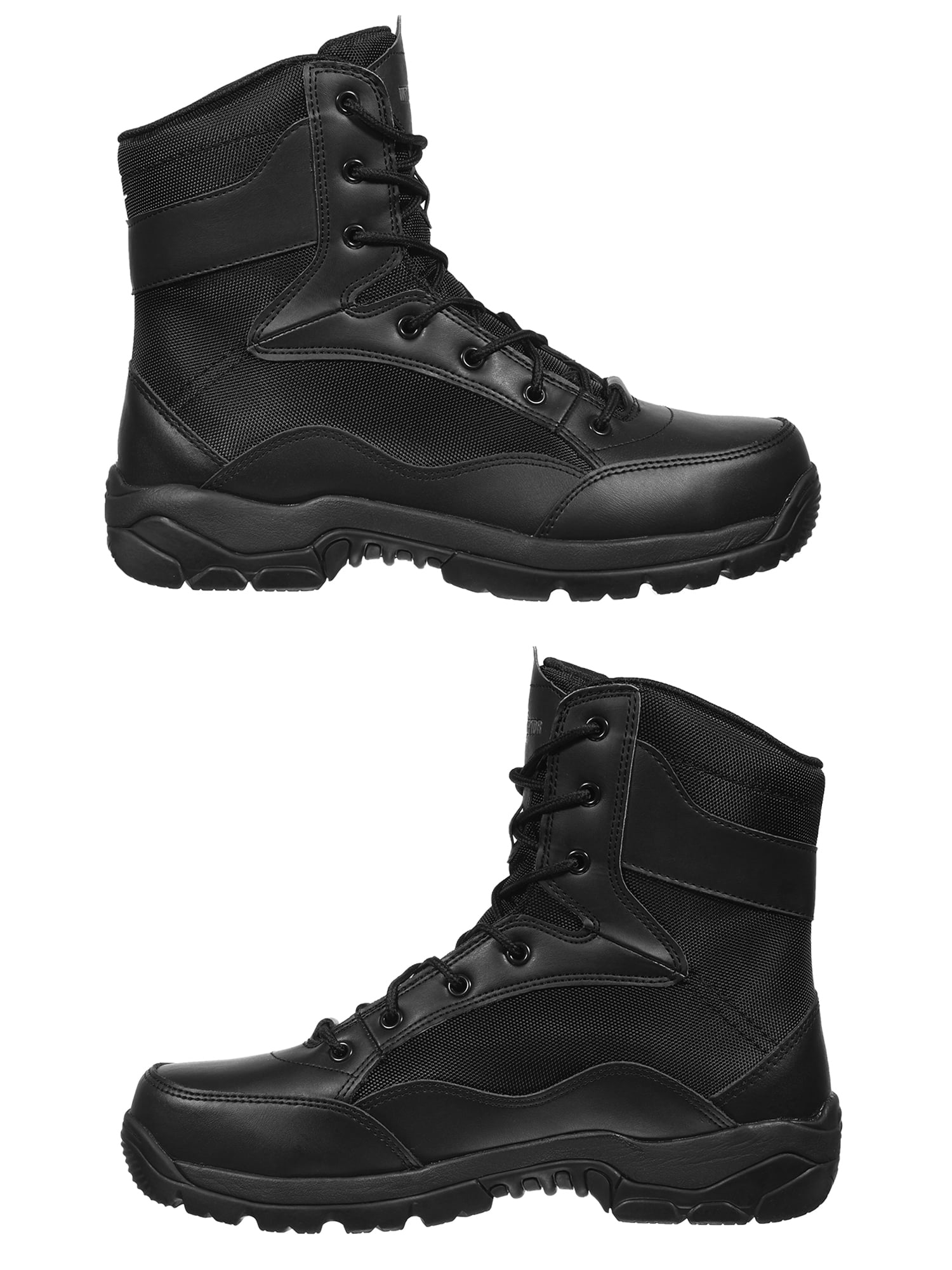 black leather steel toe work boots