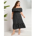 thumbnail image 4 of Yesfashion Women Plus Size Off Shoulder Maxi Dress Ruffle Flowy Casual Summer Boho Long Dresses, 4 of 8