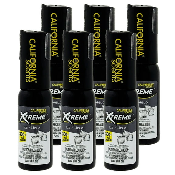 California Scents Xtreme 1 oz. Spray Air Freshener, Ice, 6 Packs