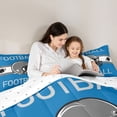 thumbnail image 4 of jejeloiu Rugby Sport City Full Size Comforter Sets,Football Game Gamer Bedding Comforter Set,Blue White Gray Bedding Sets For Kids,Super Cozy Room Decor Reversible,3pcs, 4 of 7
