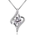 thumbnail image 1 of Collar Blanco de Plata 925, Circonita, Diamenté, Regalo para el Día de la Madre San Valentín JM, 1 of 5