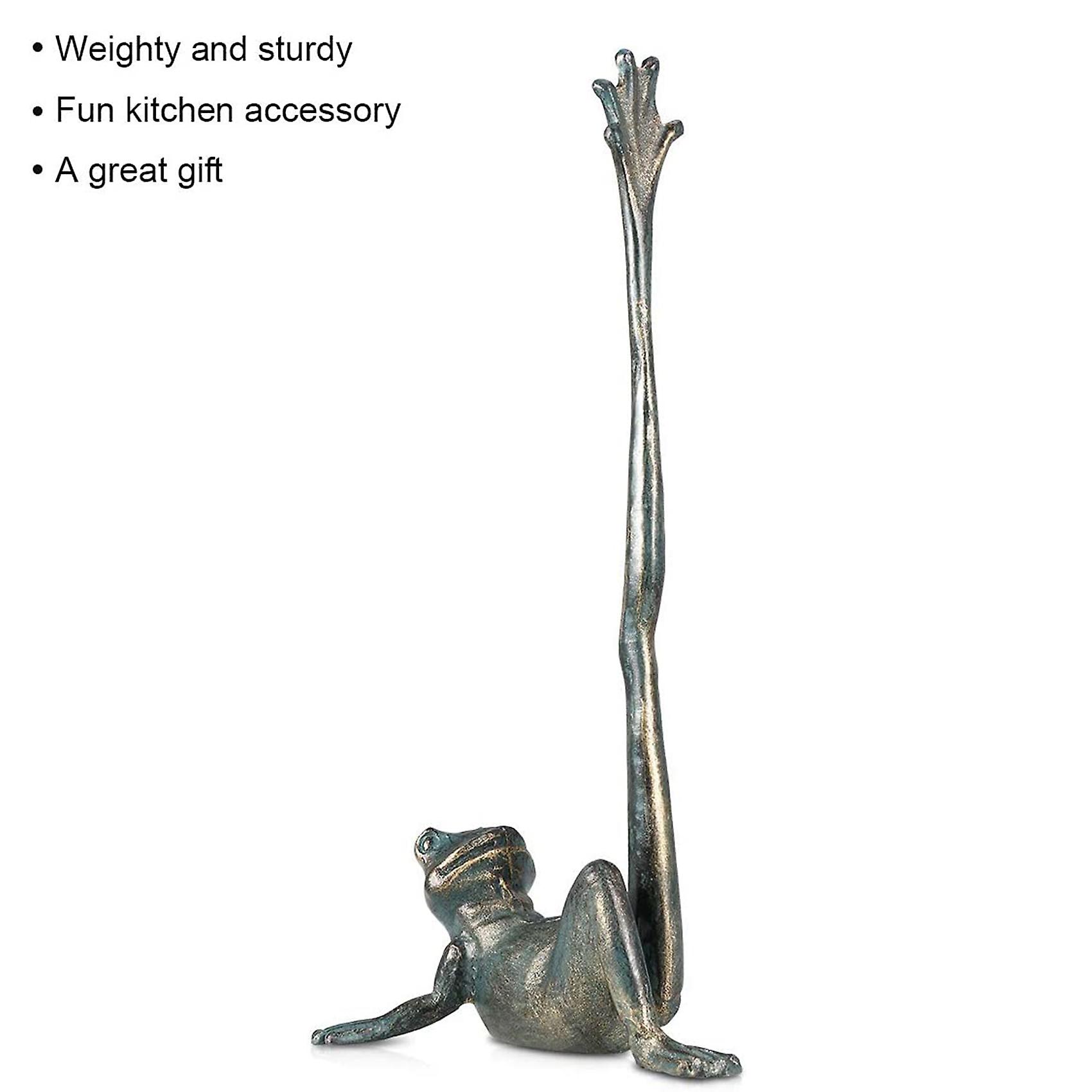 Cast Iron Frog Shaped Paper Towel Holder Kitchen Roll Organizer