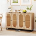 thumbnail image 2 of Costway 50" Buffet Cabinet with 4 Rattan Doors Adjustable Shelves Metal Legs Dining Room, 2 of 10