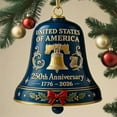 thumbnail image 4 of United States 250th Anniversarybell Ornament, Honoring America's, Commemorative 250th Anniversary U.S.with Commemorative Detailing for Collectors and Patriotic, 4 of 6