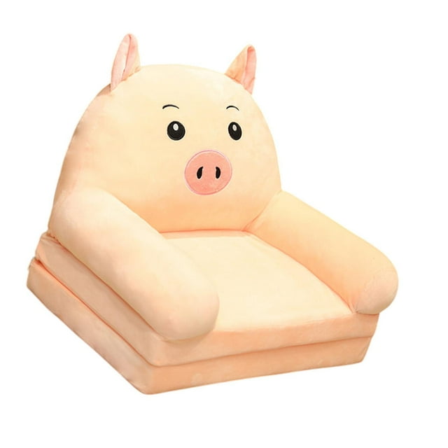 Sofá infantil plegable, silla infantil para sala de juegos o sala de estar. Cerdo 2 capas