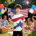 thumbnail image 2 of Boy's Short Sleeve Elevated Graphic T-Shirt, Sizes 4-18 with Patriotic Printed Designs, 2 of 5