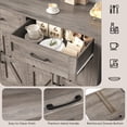 thumbnail image 6 of Homfa Buffet Cabinet with 2 Drawers and 4 Doors, Kitchen Sideboard Storage Cabinet, Farmhouse Coffee Bar Cabinet for Dining Room, White & Brown, Gray, 6 of 7